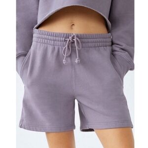 TNA Aritzia Cozy Fleece Short in Purple Ash